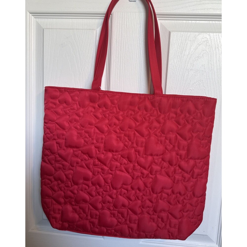 NEW Kate Spade Fragrances Red Heart Quilted Tote Bag - Picture 5 of 6